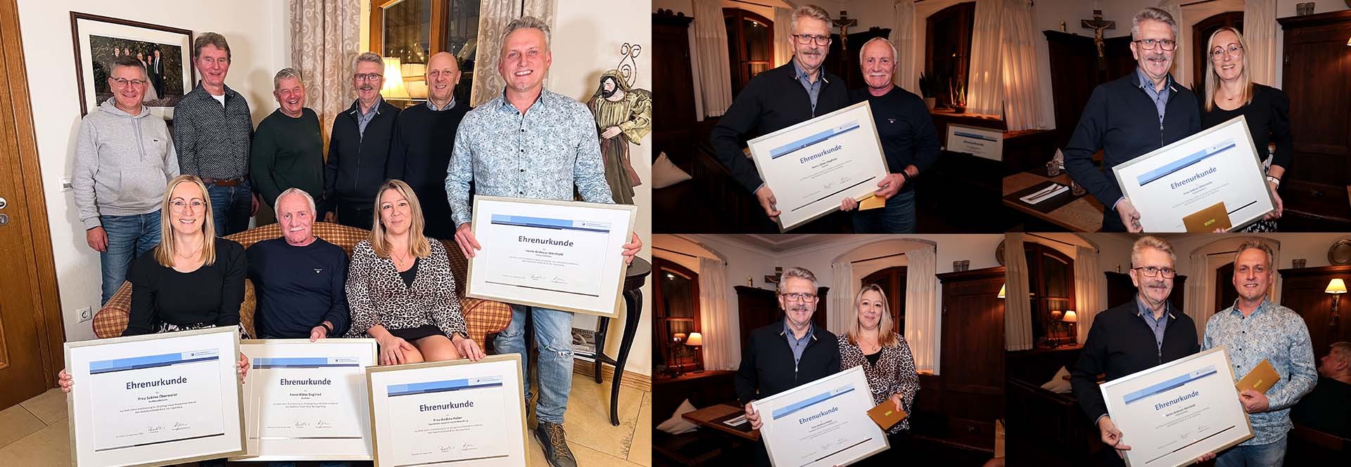 Gruppe Mit Einzelbilder Mitarbeiterehrung